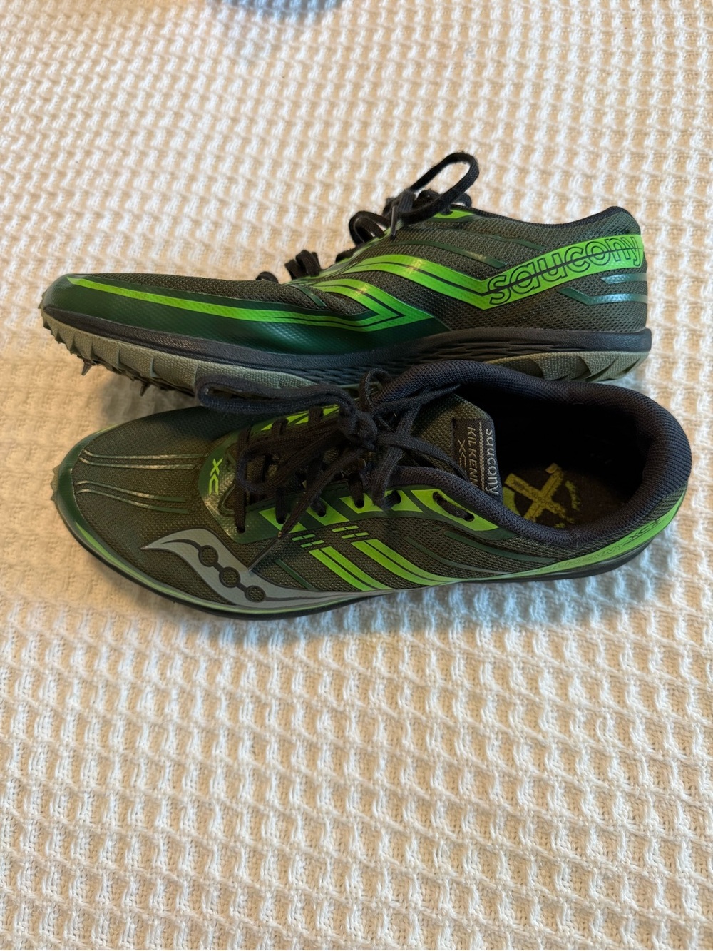 Saucony Green Kilkenny XC7 Cross Country Spikes Mens Size 7